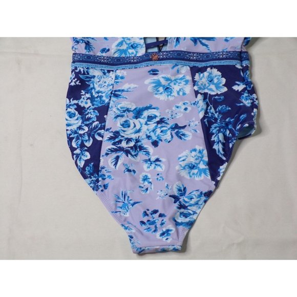 NANETTE LEPORE Priya Plunge Lavendar Trails Floral One Piece Swimsuit 6 NEW - Picture 8 of 8
